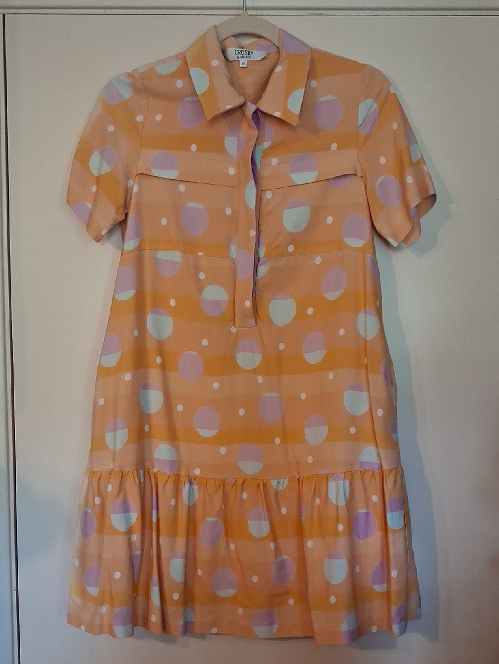 CROSBY by Mollie Burch Peach Polka Dot Mini Dress